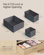 SONGMICS Drawer Organizer, Dresser Drawer Organizers, Set of 12, Foldable Fabric Storage Bins for Socks, Underwear, Bras, Tie