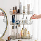 Aveniee Corner Bathroom Counter Organizer, Bathroom Countertop Shelf Makeup Organizer for Vanity Perfume Tray for Corner Stor