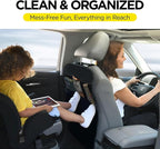 lebogner Back Seat Cover For Kids + 3 Pocket Storage Organizer, 2 Pack X-Large Waterproof Kick Mats Backseat Protector, Car S