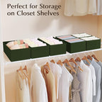 DIMJ Drawer Organizers Clothes, Set of 8 Dresser Organizer Bins, Fabric Closet Organizers and Storage, Shallow Drawer Divider