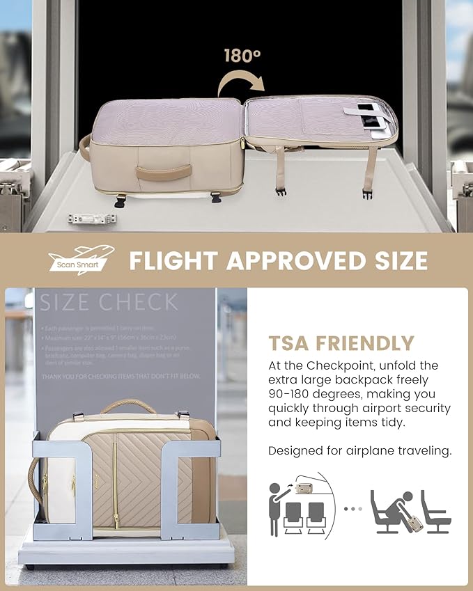 LOVEVOOK Large Travel Backpack for Women, 50L Carry on Backpack Airplane Approved, TSA Personal Item Travel Bag for Women fit