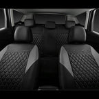 CAR PASS Quilting Leather Seat Covers Full Set,Universal Waterproof Deluxe PU Premium Car Seat Cover with 5mm Composite Spong