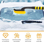 25.5" Car Snow Brush and Detachable Ice Scraper, Snow Shovel for Car Window, with Foam Grip and 45° Angle Brush Head, Snow Shovel for Car Window, Winter Accessories for Cars, Trucks, SUVs