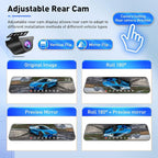 Mirror Dual Dash Camera,4K and 2.5K Dash Cam with Voice Control Rear View Mirror Camera and WiFi,GPS Dashcam for Cars with WD