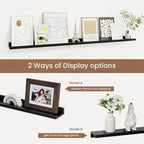Picture Ledge Shelf, Floating Shelves Set of 2, 48 Inches Solid Wood Nursery Book Shelves for Toys Storage, Kids Bookshelf Wa