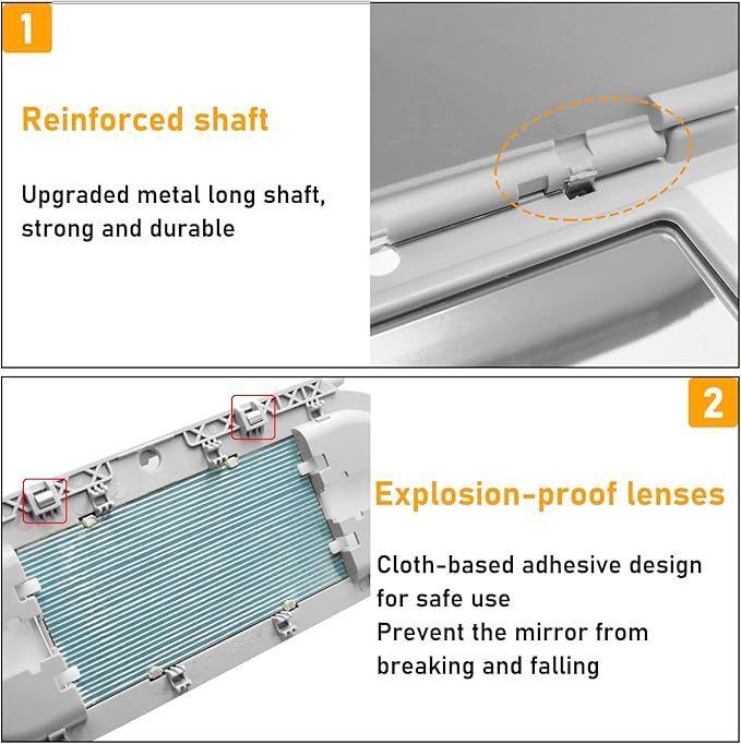 Sun Visor Vanity Mirror Cover Compatible with Mini Cooper & Cooper S Clubman Hatchback Countryman F55 F56 F60 2015-2022(3nd Gen),1PC Sun Visor Vanity Mirror Replacement for Left/Right Side,Gray