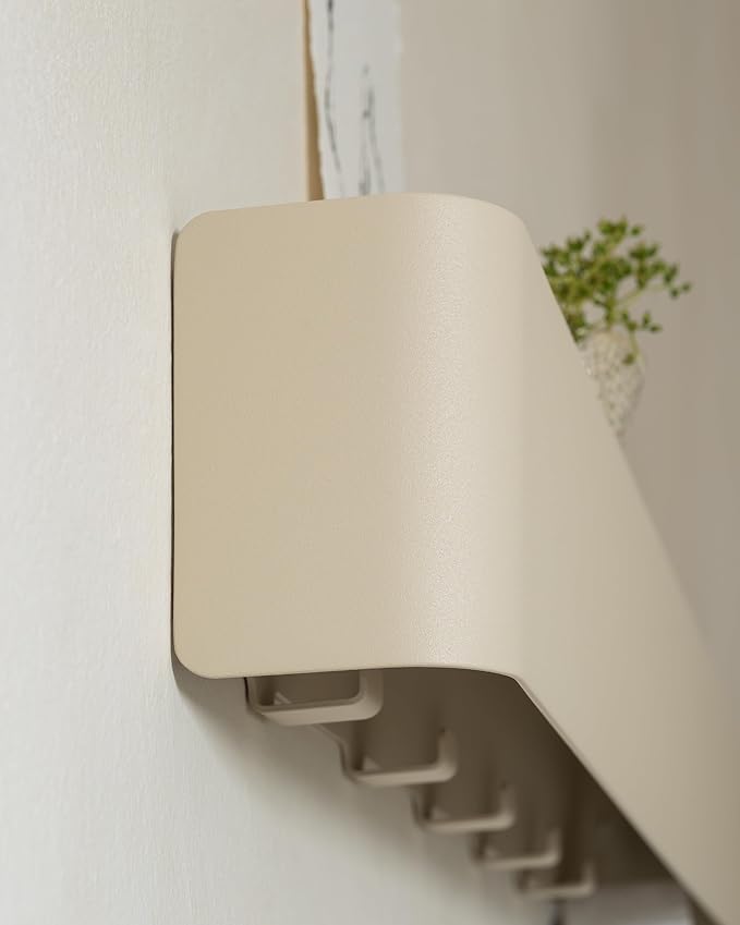 Kazai.® Coat Rack Wall Mount with Shelf 'Tone' | Modern Design Coat Hanger with Hidden Hooks and Storage | Hat Rack with Shel