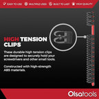 Olsa Tools Premium Wall-Mount Screwdriver Organizer - Red Nylon with Black Clips - Holds 14 Screwdrivers - Part: 1030
