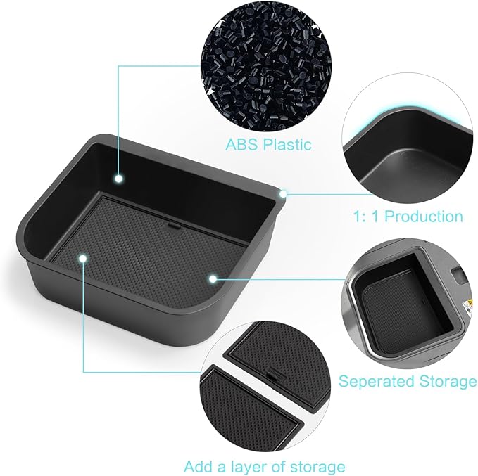 smabee 2PCS Center Console Organizer for 2024 2025 2026 Toyota Land Cruiser Prado 250 Accessories Interior ABS Center Console Organizer Storage Box Tray