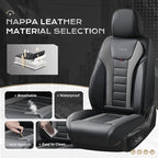 Coverado Car Seat Covers Full Set, Seat Covers for Cars, Front Seat Covers and Back Seat Cover Waterproof Leather Automotive 