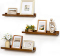 Picture Ledge Wall Shelves 24 inches Width Set of 3, Solid Pine Wood Rustic Floating Ledge Shelves for Wall for Kids' Room Be