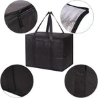 Set of 8 Large Insulated Reusable Grocery Bags with Sturdy Zipper and Handles, Foldable Washable Heavy Duty Cooler Totes for Hot or Cold Food Delivery, Groceries, Travel, Shopping