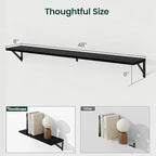 Floating Shelves, 8 Inch Deep Rustic Wood Wall Storage, 48W x 8D Wall Shelves Set of 2, Heavy Duty Metal Brackets, Industrial