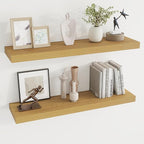Dreamland 36 Inches Floating Shelves for Wall, 8 Inch Deep Floating Shelves Set of 2, Large Display & Storage Shelf, Wall She