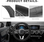 Car Steering Wheel Cover, 15 Inch Anti-Slip Breathable Leather Auto Steering Wheel Protector, Full Surround Soft Steering Whe