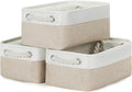 Bidtakay Small Baskets Fabric Storage Baskets for Organizing 3-Pack 12x8x5 Inch Collapsible Storage Bins for Shelves Canvas B