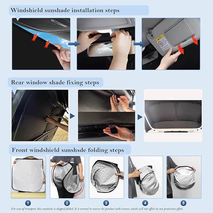 KMF 8pcs Thicken Sun Shades for KIA Telluride 2020-2025 2026 Accessories,Custom Fit Windshield Sunshade Full Car Window Covers for Side Rear, UV Block and Blackout Privacy for Camping Outdoor