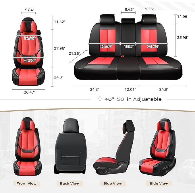 Coverado Seat Covers, Car Seat Covers Front Seats, Car Seat Cover, Car Seat Protector Waterproof, Seat Cushion Nappa Leather 