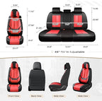 Coverado Seat Covers Full Set, 5 Seats Seat Covers for Cars, Waterproof Nappa Leather Car Seat Covers with Head Pillow, Seat 