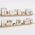 Fun Memories Long Wall Shelves Set of 2-60 Inch Floating Shelves for Wall - Picture Ledge Shelf with Lip for Storage - Wall -