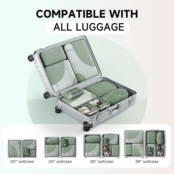 11 Set Packing Cubes for Travel, Gifts for Women Mom Kids, TSA Approved Bags for Makeup, Cosmetic, Toiletry, Suitcase Organiz
