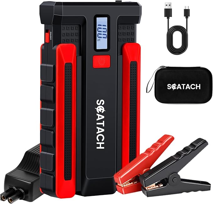 Scatach 6000A Car Battery Jump Starter,12V Car Jumper Starter Battery Pack Portable (up to 10.0L Gasoline and 8.0L Diesel