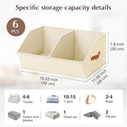 Homsorout Closet Organizers and Storage Bins - 6 Pack Collapsible Divided Trapezoidal Cube Storage Bins Baskets with Orange H