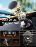 MAGIC JOHN for MagSafe Car Mount [20 N55 Magnets & Clip Arm] 360° Adjustable Magnetic Phone Holder for Car Phone Holder Mount Holders Cell Phone Holders for Your Car Accessories for iPhone 17 Promax ﻿