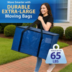 ClearSpace Heavy Duty Moving Bags or Storage Bag – Large Moving Boxes with Backpack Straps, Zippers & Handles – Perfect for M