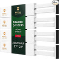 Bamboo Drawer Dividers Organizers, Adjustable Drawer Separator Splitters, 17–22 Inches Expandable Drawer Divider Organizer fo