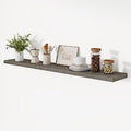 Vivelove Elm Wood Floating Shelves, Wooden Shelves for Wall with Invisible Bracket for Living Room Bedroom Bathroom Office Bo