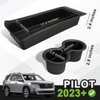 Muslogy Compatible with 2023-2025 2026 Honda Pilot Accessories Second Row Seat Armrest Organizer & Cup Holder Inserts for Rear Seat Interior Console Organizer Storage Tray and Drink Holder 2PCS Set