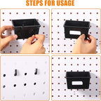 Yookeer 20 Pcs Pegboard Bins and Cups with Hooks and Loops Peg Assortment Organizer Accessories Various Tool Organizer Pegboa