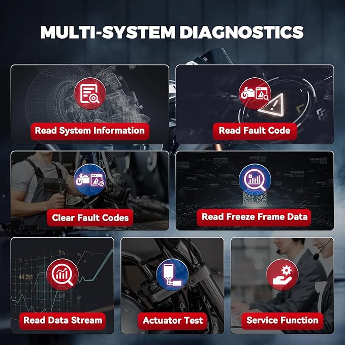 MR CARTOOL Motorcycle Diagnostic Tool OBD2 Motorcycle Fault Code Readers Scan Tool Motorcycle Code Reader Scaner Compatible