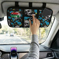Rose Skull Sun Visor Organizer Car Sunvisor Organizers Multi-pocket Visor Organizer Storage Pouch for Cars, Suvs & Trucks with Zippers Vehicle Accessories for Document, Card, Pen