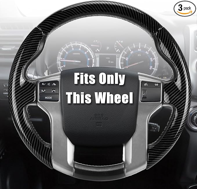 Aimato Customized Steering Wheel Cover for Toyota Tacoma 2012-2023/4Runner 2010-2024/Tundra 2014-2021/Sequoia 2014-2022 Thin,Anti-Slip,Scratch-Resistant Exclusive Car Accessory for Toyota