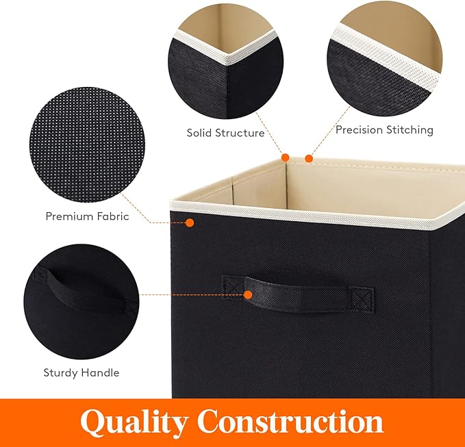 Lifewit Storage Cubes, Foldable Decorative Fabric Storage Baskets for Organizing Home Organizers with Handles for Shelves, Cl