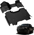 LASFIT Floor Mats for Ram 1500 Crew Cab 2019-2024 Bench Seat (NOT for Bucket Seat) Without Rear Under-Seat Factory Storage 4 Full Size Doors, All Weather TPE Custom Fit 1st & 2nd Row, Black