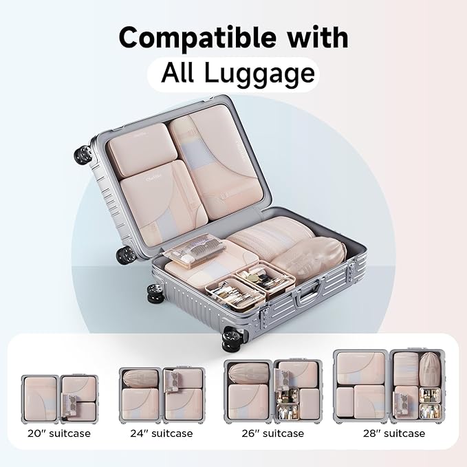 11 Set / 9 Set Packing Cubes for Travel,Gifts for Women Mom Kids,TSA Approved Bags for Makeup, Cosmetic, Toiletry, Organizers