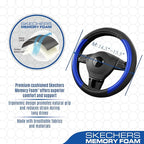 Skechers Steering Wheel Cover Memory Foam,Luxury Leather Steering Wheel Covers,Universal Anti-Slip Fit 14" 1/2-15" Car Wheel 