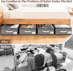 Dolicer 4 Pack Under Bed Storage with Wheels, 6in-10in Height Adjustable Underbed Storage Containers, 92L XXXL Under Bed Draw