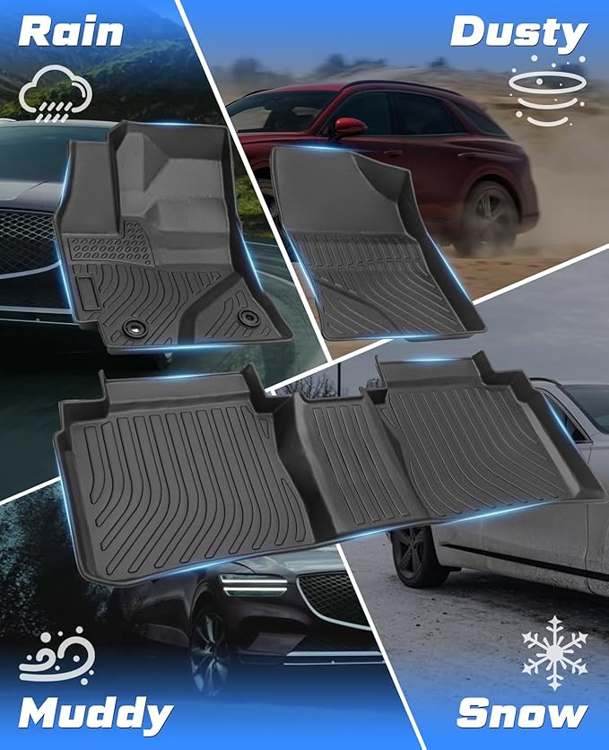 Sunsdrew Floor Mats for Toyota Corolla Sedan 2014-2019 (Not for Hatchback), All Weather Car Mats 2 Rows Floor Liners for Corolla Accessories, TPE Rubber Raised Edge