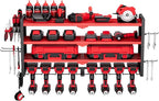 VEVOR Power Tool Organizer Wall Mount, 4-Layer Storage Rack with 8 Drill Holders, Tools Holder and Storage Rack with Side Peg
