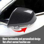 Model Y Side Mirror Cover, Mirror Cap 2 PCS Gloss Carbon Fiber Rearview Mirror Cover for Model Y (2021-2024)
