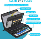 Accordion File Organizer with Combination Lock,Fireproof Expanding File Folder with Multi Pockets,13 Pockets Document Organiz