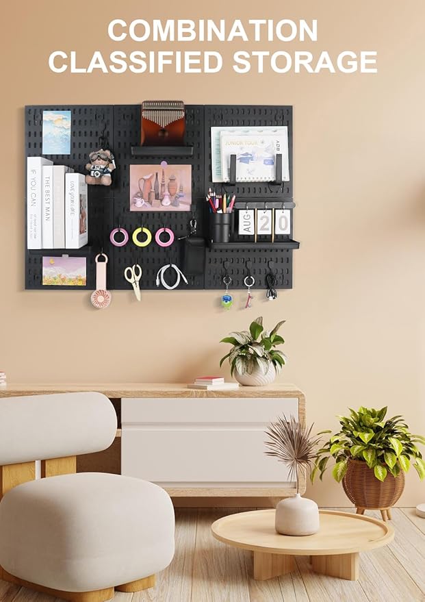 Pegboard Wall Organizer - Modular System for Gaming Setup, Office & Kitchen Storage Solutions Create A Perfectly Structured S