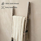 Blanket Ladder for Living Room 6-Tier, Wooden Decorative Quilt Holder for Bed Room, Wall-Leaning Towel Rack for Bathroom, Dec
