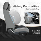 Coverado Seat Covers Full Set, 5 Seats Seat Covers for Cars, Waterproof Nappa Leather Car Seat Covers with Head Pillow, Seat 