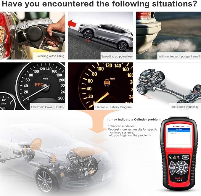 Autel AutoLink AL519 Car OBD2 Scanner, Classic Enhanced Mode 6 Engine Fault Code Reader OBDII CAN Diagnostic Scan Tool,