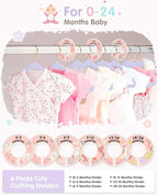 VIS'V Baby Hangers, 11 Inch Velvet Kids Hangers with 6 Pcs Clothes Size Dividers, Infant Toddler Nursery Closet Organization,